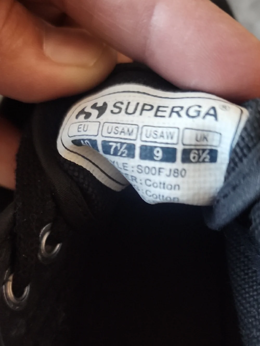 Superga Platform Sneakers Black Canvas Logo Sole Sz 9 Chunky Streetwear Y2K